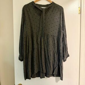Zara Charcoal Polka Dot Mini Dress